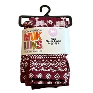 NWT Girls Mukluks Muk Luks Fleece Lined Leggings Size S/M 7/8